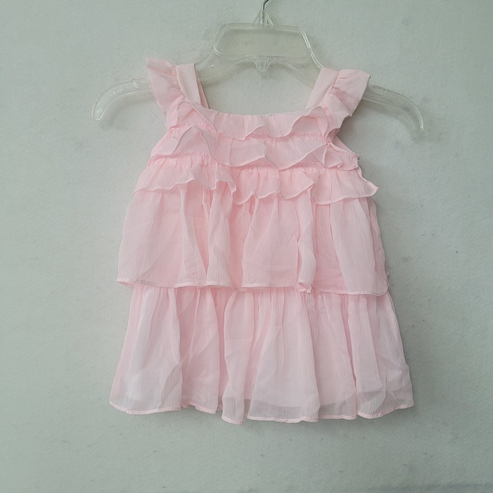 FAO Dress Girl 18M Pink Tiered Ruffled Sleeveless Lined Party Princess 25-28 LBS
